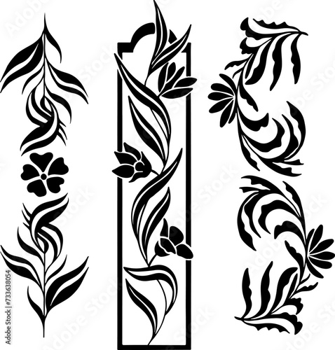 floral vector illustration for a border  wedding invitation  wall decorations