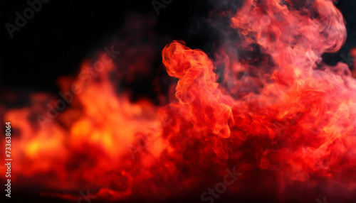 A vivid display of flames and smoke, captured mid-motion, creating a dynamic and dramatic visual effect. Ideal for backgrounds or illustrating heat and energy.