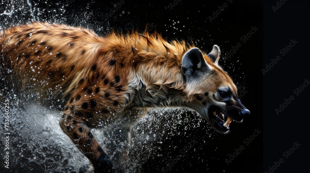 Obraz premium Wild hyena displaying anger