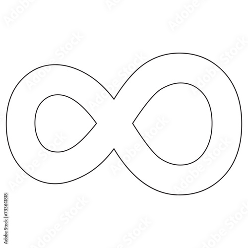 infinity symbol black - simple with discontinuation - isolated - vector