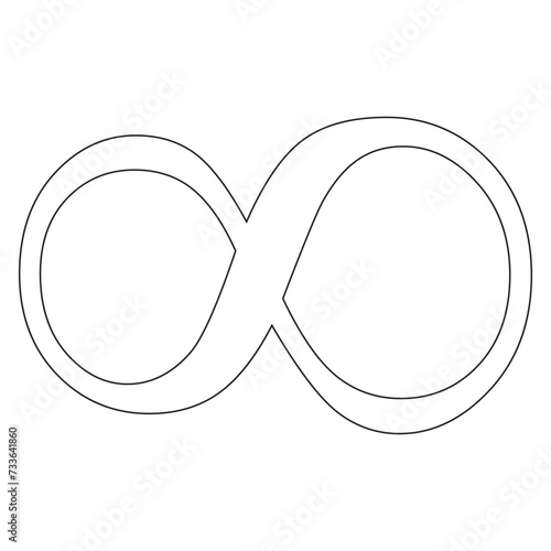 infinity symbol black - simple with discontinuation - isolated - vector