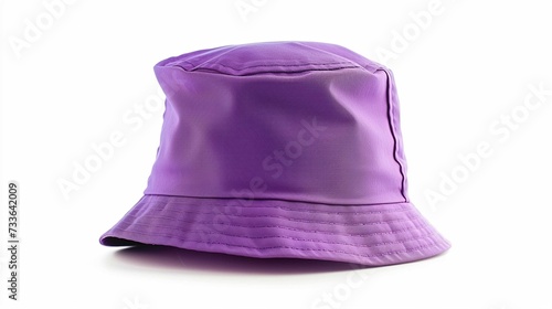 Purple bucket hat isolated on white background.