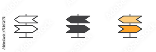 Signpost, Direction different style icon set