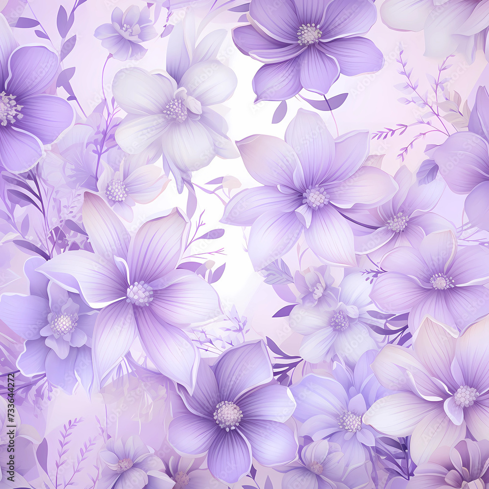 seamless floral background, lilac and lavender flower pattern