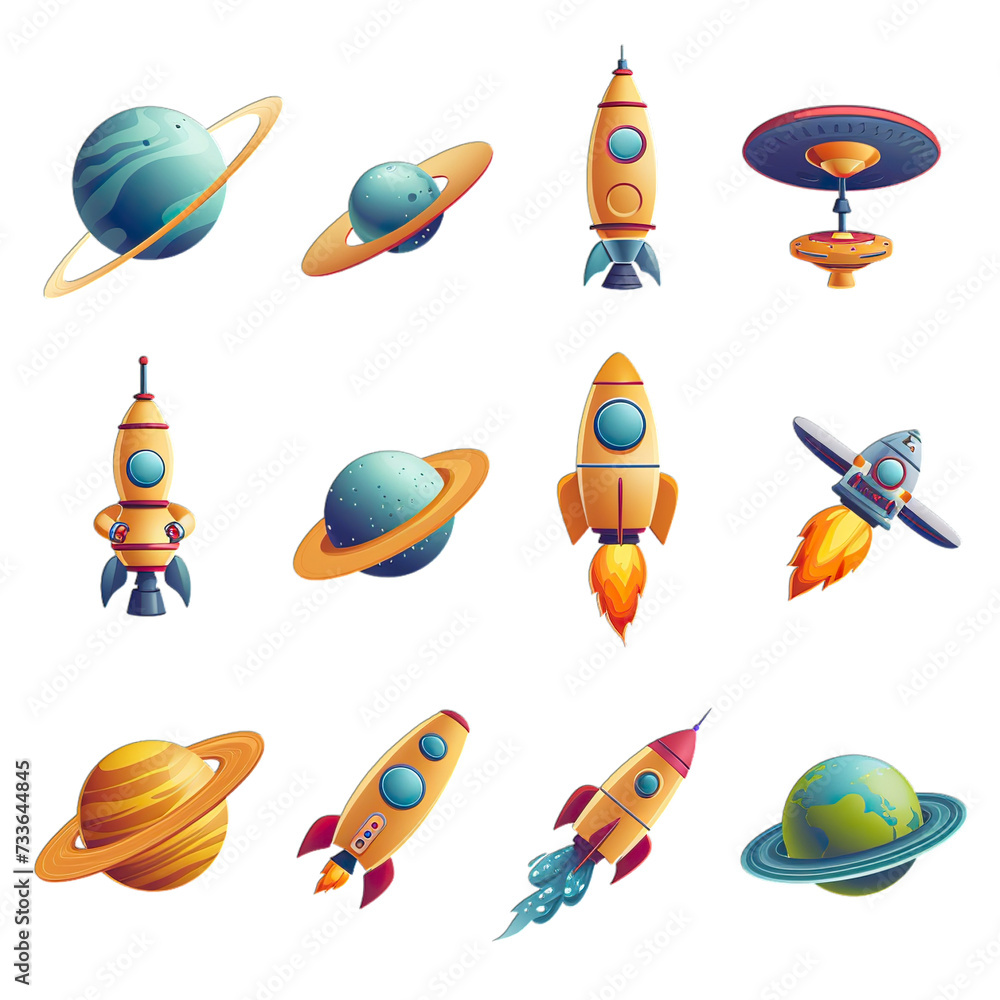 set of space icons set of space icons