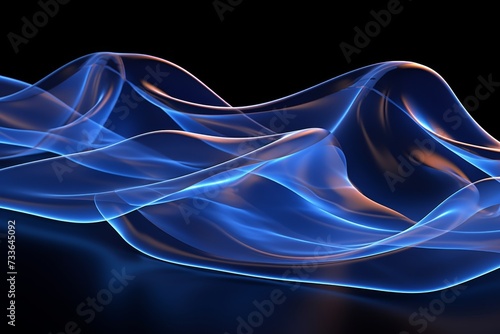 Abstract glowing blue mesh background with interwoven lines, modern futuristic design concept