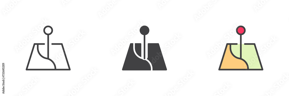 Pin on map different style icon set Pin on map different style icon set