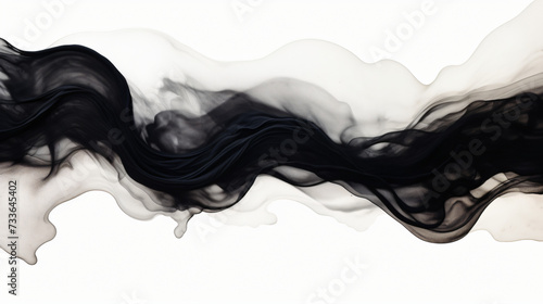 black watercolor waves
