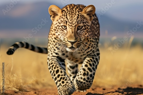 Witness the majestic african leopard in its natural habitat during an exhilarating safari adventure © chelmicky