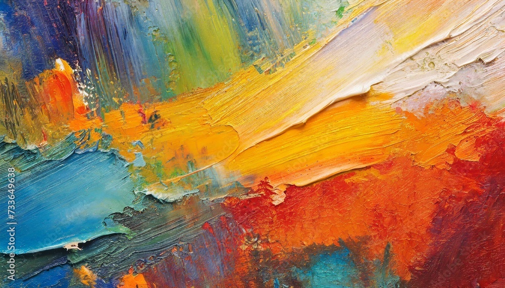 Vibrant Abstraction: Oil Painted Banner with Dynamic Color Blending