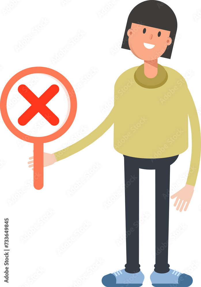 Girl Character Showing Wrong Mark
Girl Character Showing Wrong Mark