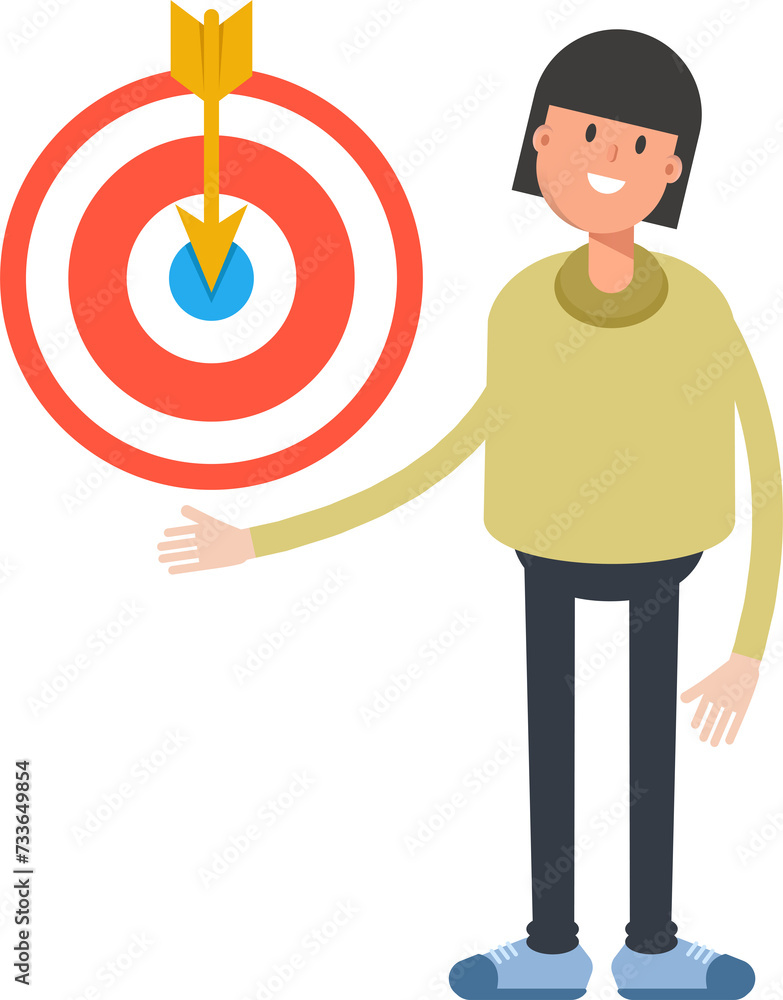 Girl Character Holding Dart
