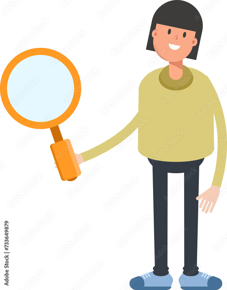 Girl Character Holding Magnifier
Girl Character Holding Magnifier