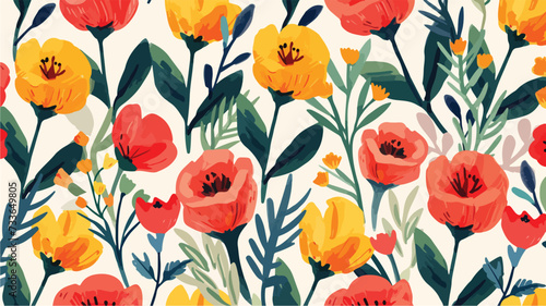 Simple seamless pattern of hand-drawn gouache