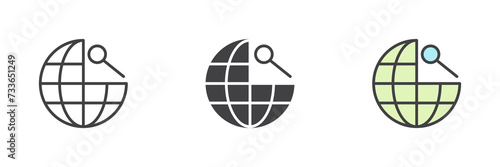 Search navigation different style icon set