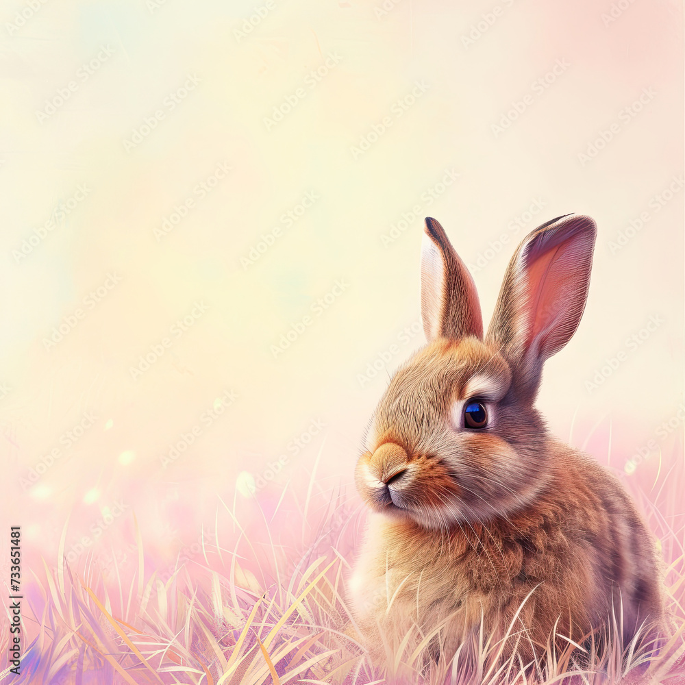 Obraz premium Template easter decoration deco rabbit empty space Memo Note 