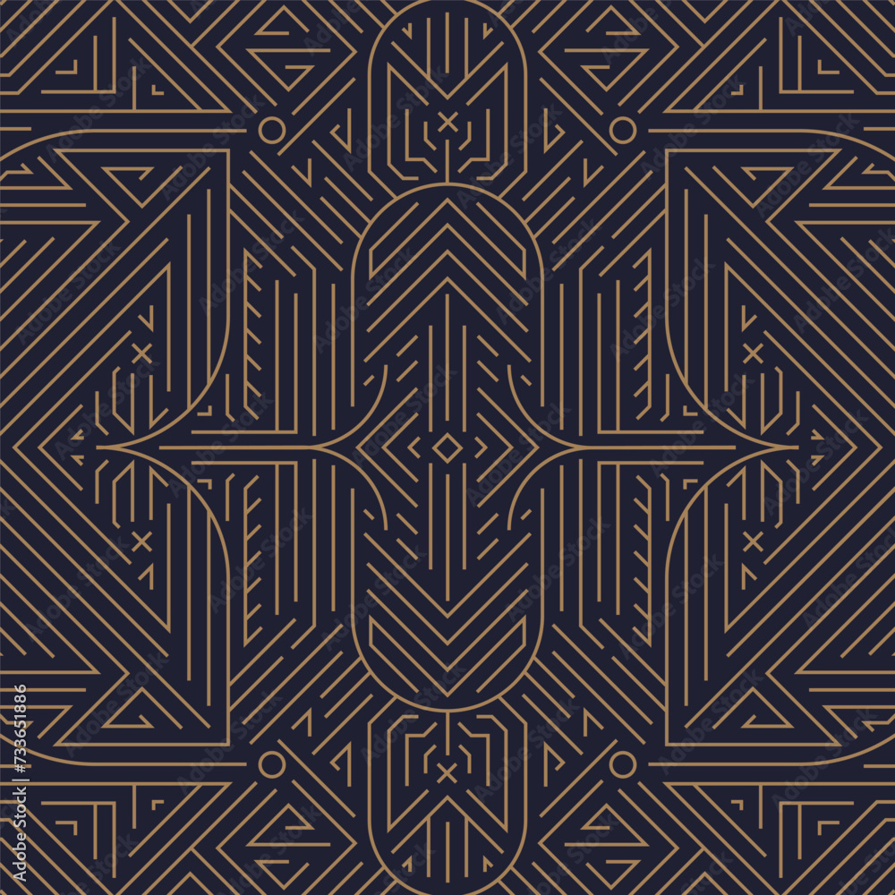 Vector art deco seamless pattern, gatsby gold line design. Luxury abstract texture, party print, modern line ornament. Vector art deco seamless pattern, gatsby gold line design. Luxury abstract texture, party print, modern line ornament.