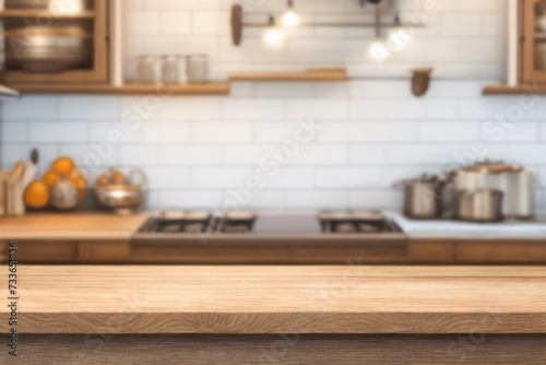 Showcase Your Products: Empty Kitchen Table for Displaying Your Goods