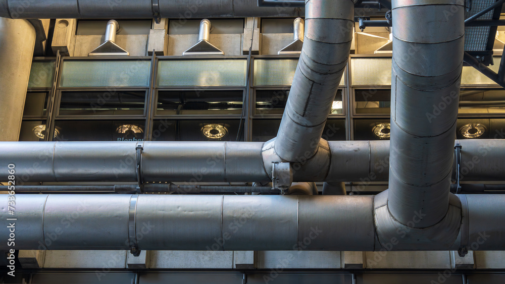 An industrial building with steel pipes
An industrial building with steel pipes