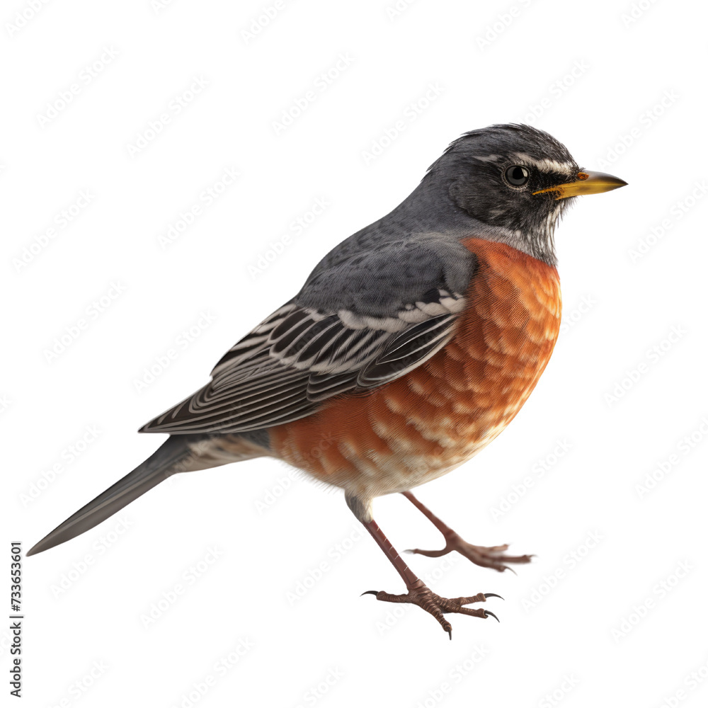 American Robin PNG Cutout, Generative AI American Robin PNG Cutout, Generative AI