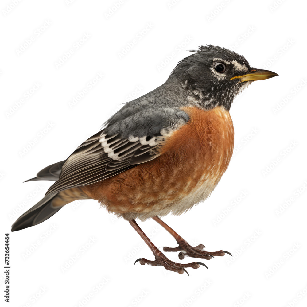 American Robin PNG Cutout, Generative AI American Robin PNG Cutout, Generative AI
