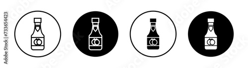 Ketchup flat line icon set. Ketchup Thin line illustration vector
