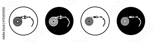 Hose flat line icon set. Hose Thin line illustration vector