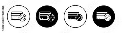 Secure payment flat line icon set. Secure payment Thin line illustration vector