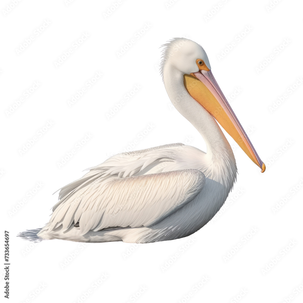 American White Pelican PNG Cutout, Generative AI American White Pelican PNG Cutout, Generative AI