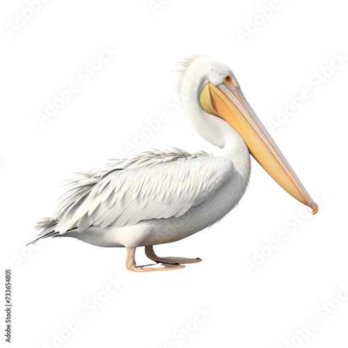 American White Pelican PNG Cutout, Generative AI