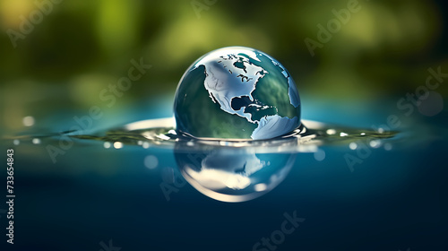 World Water Day background, concept of global warming and climate change © xuan