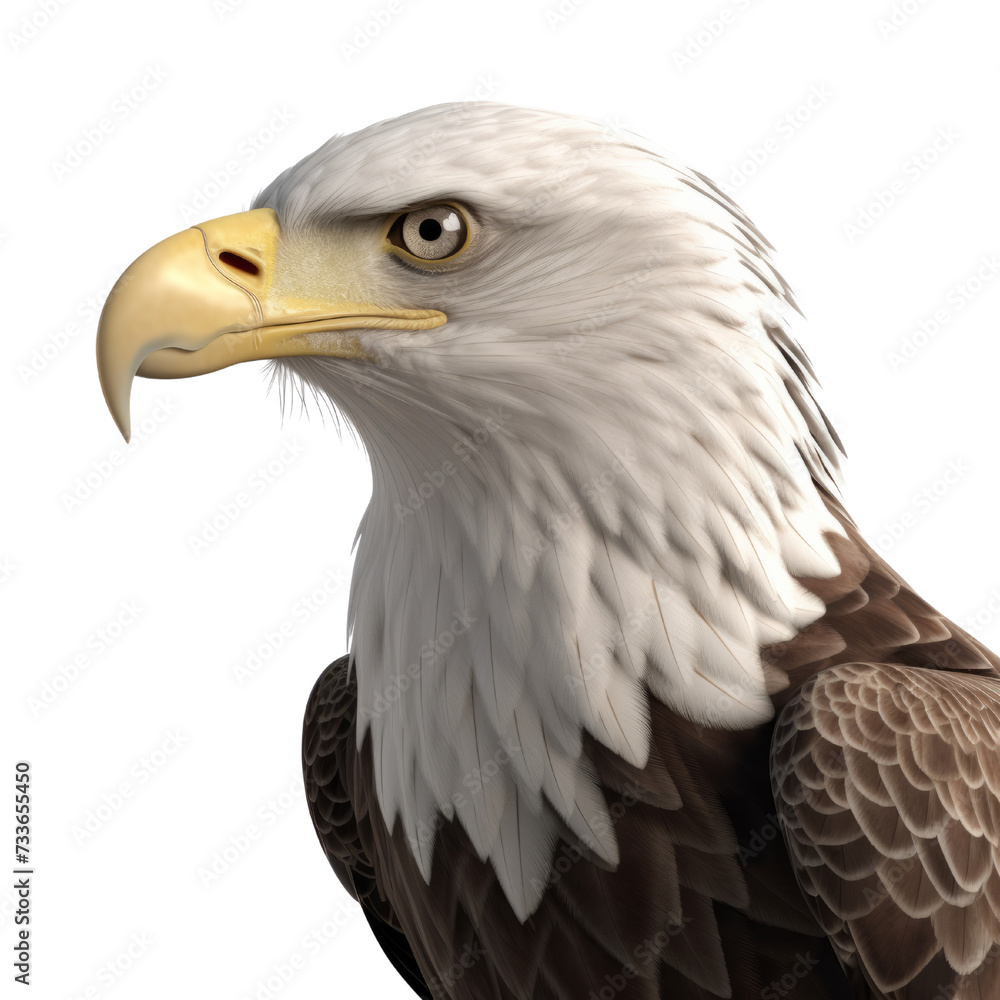 Fototapeta premium Bald Eagle PNG Cutout, Generative AI