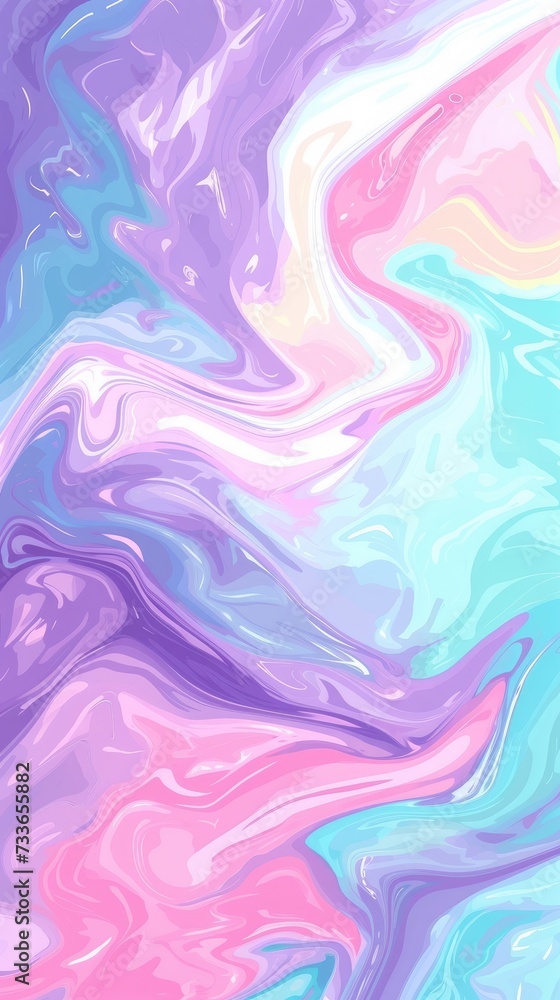 Swirling Pastel Hues in Abstract Fluid Art Design. Background for Instagram Story, Banner