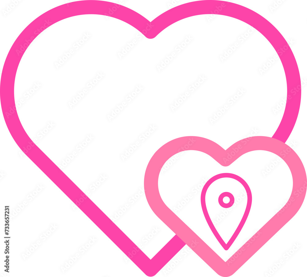 pink love outline style