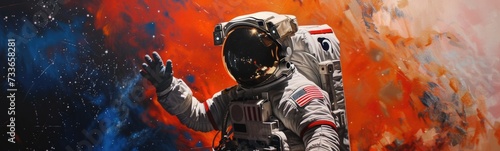 Astronaut background. Banner