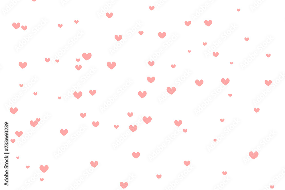 Radiant Pink Confetti Hearts: Transparent Background Graphic