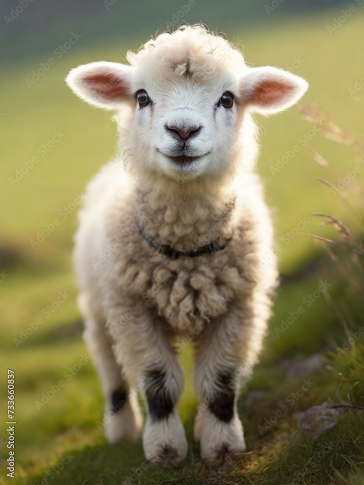 A friendly little baby sheep