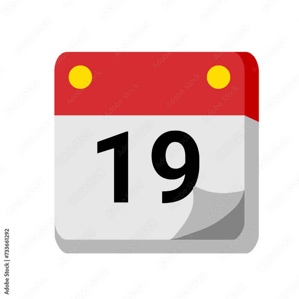 19 days of the month calendar isolated on white transparent background for event, birthday, date, month, day, appointment, agenda, business and deadline. empty month for text 19 days of the month calendar isolated on white transparent background for event, birthday, date, month, day, appointment, agenda, business and deadline. empty month for text