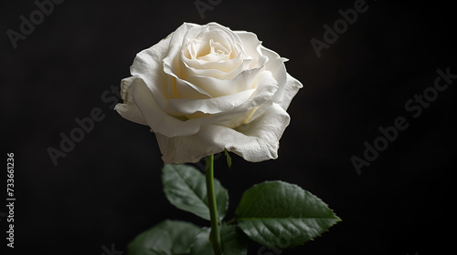 White rose against dark background, Generative ai