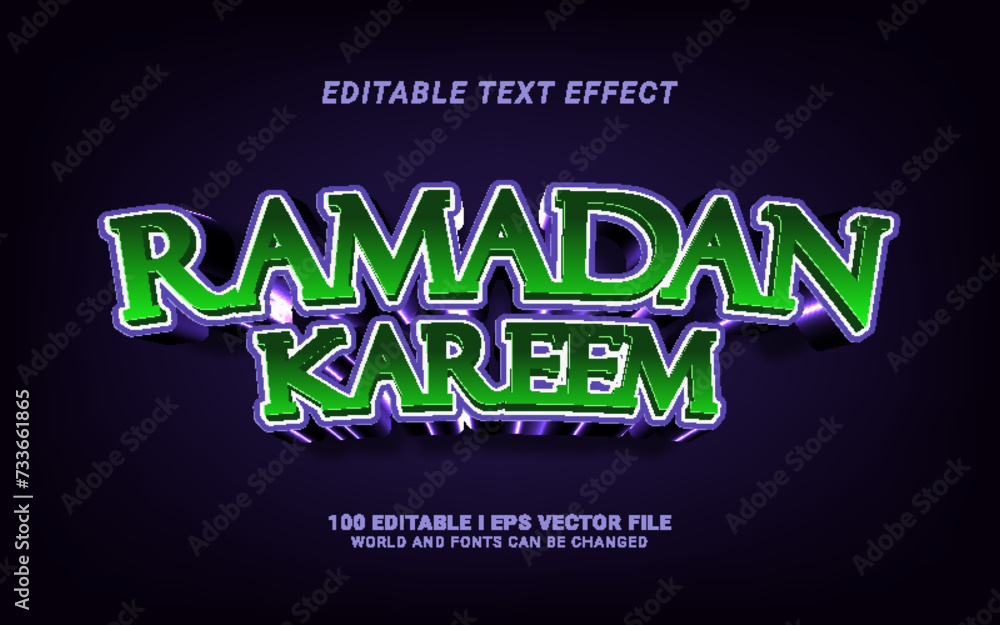 ramadan kareem 3d style editable text effect