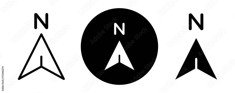 North outline icon collection or set. North Thin vector line art North outline icon collection or set. North Thin vector line art