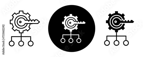 Key factor outline icon collection or set. Key factor Thin vector line art