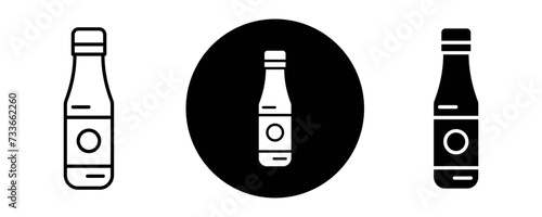 Sauce bottles outline icon collection or set. Sauce bottles Thin vector line art