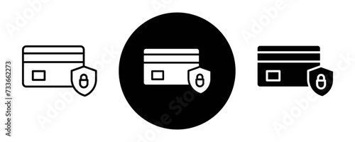 Secure payment outline icon collection or set. Secure payment Thin vector line art