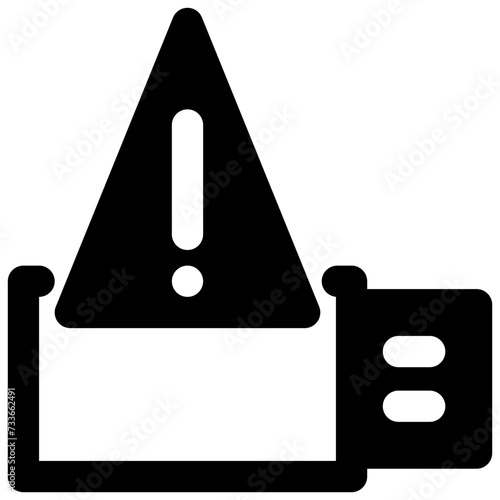 flash disk problem vector glyph icon