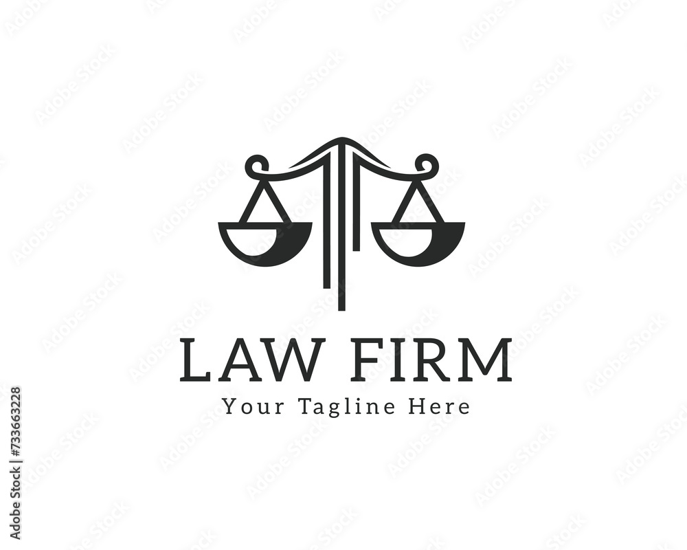 abstract line scale justice logo icon symbol design template illustration inspiration