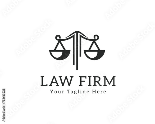abstract line scale justice logo icon symbol design template illustration inspiration