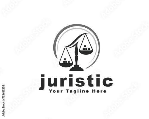 circle art scale justice logo icon symbol design template illustration inspiration photo
