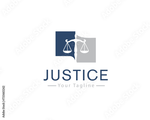 abstract scale justice negative space logo icon symbol design template illustration inspiration