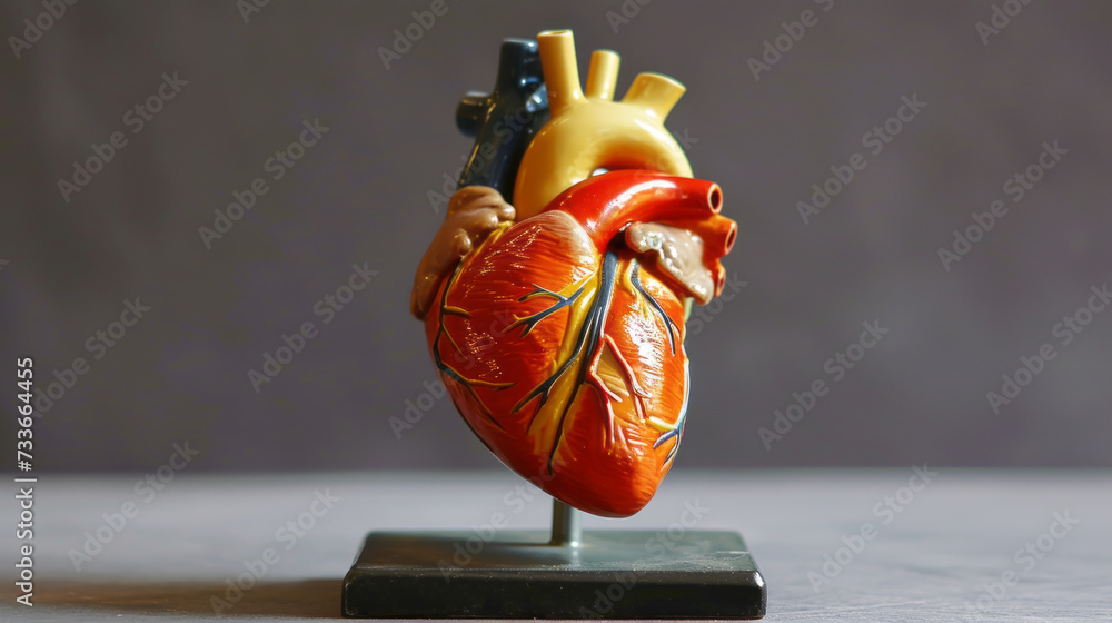 Naklejka premium heart anatomy plastic science miniature models of human organs for chronic diseases and school science class education isolated background
